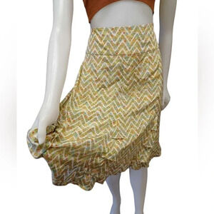 Susan Bristol 100% Silk Multicoloured Midi Floral Skirt Size 16